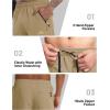imageMAGCOMSEN Mens Capri Shorts Quick Dry Below Knee 34 Capri Pants with Zipper Pockets for Workout Running Training SummerKhaki