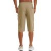 imageMAGCOMSEN Mens Capri Shorts Quick Dry Below Knee 34 Capri Pants with Zipper Pockets for Workout Running Training SummerKhaki