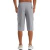 imageMAGCOMSEN Mens Capri Shorts Quick Dry Below Knee 34 Capri Pants with Zipper Pockets for Workout Running Training SummerLight Grey