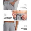 imageMAGCOMSEN Mens Capri Shorts Quick Dry Below Knee 34 Capri Pants with Zipper Pockets for Workout Running Training SummerLight Grey