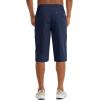 imageMAGCOMSEN Mens Capri Shorts Quick Dry Below Knee 34 Capri Pants with Zipper Pockets for Workout Running Training SummerNavy