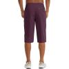 imageMAGCOMSEN Mens Capri Shorts Quick Dry Below Knee 34 Capri Pants with Zipper Pockets for Workout Running Training SummerPurple Red
