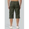 imageMAGCOMSEN Mens Cargo Shorts Long Capri Elastic Below The Knee 34 Cotton Casual Summer Shorts with PocketsArmy Green
