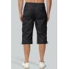 imageMAGCOMSEN Mens Cargo Shorts Long Capri Elastic Below The Knee 34 Cotton Casual Summer Shorts with PocketsBlack