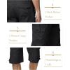 imageMAGCOMSEN Mens Cargo Shorts Long Capri Elastic Below The Knee 34 Cotton Casual Summer Shorts with PocketsBlack
