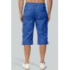 imageMAGCOMSEN Mens Cargo Shorts Long Capri Elastic Below The Knee 34 Cotton Casual Summer Shorts with PocketsBright Blue