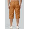 imageMAGCOMSEN Mens Cargo Shorts Long Capri Elastic Below The Knee 34 Cotton Casual Summer Shorts with PocketsEarthy Yellow