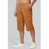 imageMAGCOMSEN Mens Cargo Shorts Long Capri Elastic Below The Knee 34 Cotton Casual Summer Shorts with PocketsEarthy Yellow