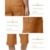 imageMAGCOMSEN Mens Cargo Shorts Long Capri Elastic Below The Knee 34 Cotton Casual Summer Shorts with PocketsEarthy Yellow