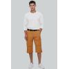 imageMAGCOMSEN Mens Cargo Shorts Long Capri Elastic Below The Knee 34 Cotton Casual Summer Shorts with PocketsEarthy Yellow