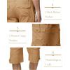 imageMAGCOMSEN Mens Cargo Shorts Long Capri Elastic Below The Knee 34 Cotton Casual Summer Shorts with PocketsKhaki