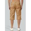 imageMAGCOMSEN Mens Cargo Shorts Long Capri Elastic Below The Knee 34 Cotton Casual Summer Shorts with PocketsKhaki
