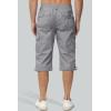 imageMAGCOMSEN Mens Cargo Shorts Long Capri Elastic Below The Knee 34 Cotton Casual Summer Shorts with PocketsLight Grey