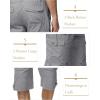 imageMAGCOMSEN Mens Cargo Shorts Long Capri Elastic Below The Knee 34 Cotton Casual Summer Shorts with PocketsLight Grey
