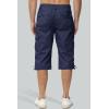 imageMAGCOMSEN Mens Cargo Shorts Long Capri Elastic Below The Knee 34 Cotton Casual Summer Shorts with PocketsNavy