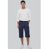 imageMAGCOMSEN Mens Cargo Shorts Long Capri Elastic Below The Knee 34 Cotton Casual Summer Shorts with PocketsNavy