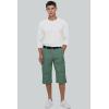 imageMAGCOMSEN Mens Cargo Shorts Long Capri Elastic Below The Knee 34 Cotton Casual Summer Shorts with PocketsPea Green