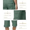 imageMAGCOMSEN Mens Cargo Shorts Long Capri Elastic Below The Knee 34 Cotton Casual Summer Shorts with PocketsPea Green