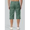 imageMAGCOMSEN Mens Cargo Shorts Long Capri Elastic Below The Knee 34 Cotton Casual Summer Shorts with PocketsPea Green