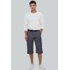 imageMAGCOMSEN Mens Cargo Shorts Long Capri Elastic Below The Knee 34 Cotton Casual Summer Shorts with PocketsPurplish Grey