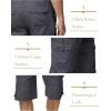 imageMAGCOMSEN Mens Cargo Shorts Long Capri Elastic Below The Knee 34 Cotton Casual Summer Shorts with PocketsPurplish Grey