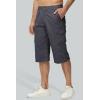 imageMAGCOMSEN Mens Cargo Shorts Long Capri Elastic Below The Knee 34 Cotton Casual Summer Shorts with PocketsPurplish Grey