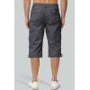 imageMAGCOMSEN Mens Cargo Shorts Long Capri Elastic Below The Knee 34 Cotton Casual Summer Shorts with PocketsPurplish Grey