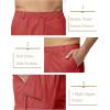 imageMAGCOMSEN Mens Cargo Shorts Long Capri Elastic Below The Knee 34 Cotton Casual Summer Shorts with PocketsRed