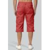 imageMAGCOMSEN Mens Cargo Shorts Long Capri Elastic Below The Knee 34 Cotton Casual Summer Shorts with PocketsRed