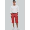 imageMAGCOMSEN Mens Cargo Shorts Long Capri Elastic Below The Knee 34 Cotton Casual Summer Shorts with PocketsRed