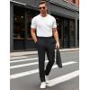 imageMAGCOMSEN Mens Casual Pants Straight Legs Flat Front Pants Waterproof Stretch Waist Trousers for GolfBlack