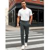 imageMAGCOMSEN Mens Casual Pants Straight Legs Flat Front Pants Waterproof Stretch Waist Trousers for GolfDark Grey