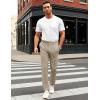 imageMAGCOMSEN Mens Casual Pants Straight Legs Flat Front Pants Waterproof Stretch Waist Trousers for GolfKhaki Gray