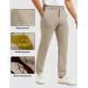 imageMAGCOMSEN Mens Casual Pants Straight Legs Flat Front Pants Waterproof Stretch Waist Trousers for GolfKhaki Gray