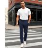 imageMAGCOMSEN Mens Casual Pants Straight Legs Flat Front Pants Waterproof Stretch Waist Trousers for GolfNavy