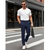 imageMAGCOMSEN Mens Casual Pants Straight Legs Flat Front Pants Waterproof Stretch Waist Trousers for GolfNavy