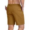 imageMAGCOMSEN Mens Casual Shorts 7 Inch Cotton Flat Front Shorts Lightweight Elastic Waist Summer Dress Shorts with PocketsTurmeric