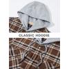 imageMAGCOMSEN Mens Flannel Jacket Fleece Lined Plaid Jacket Long Sleeve Sherpa Jacket Button Up Winter Jacket with Hood