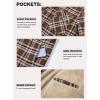 imageMAGCOMSEN Mens Flannel Jacket Fleece Lined Plaid Jacket Long Sleeve Sherpa Jacket Button Up Winter Jacket with Hood