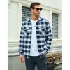 imageMAGCOMSEN Mens Flannel Shirt Fleece Lined Heavyweight Flannel Jacket Cotton Button Up Plaid Shirt Warm Winter CoatBlack