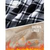 imageMAGCOMSEN Mens Flannel Shirt Fleece Lined Heavyweight Flannel Jacket Cotton Button Up Plaid Shirt Warm Winter CoatBlack
