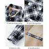 imageMAGCOMSEN Mens Flannel Shirt Fleece Lined Heavyweight Flannel Jacket Cotton Button Up Plaid Shirt Warm Winter CoatBlack