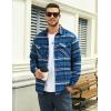 imageMAGCOMSEN Mens Flannel Shirt Fleece Lined Heavyweight Flannel Jacket Cotton Button Up Plaid Shirt Warm Winter CoatBlue Grey