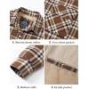 imageMAGCOMSEN Mens Flannel Shirt Fleece Lined Heavyweight Flannel Jacket Cotton Button Up Plaid Shirt Warm Winter CoatBrown