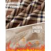 imageMAGCOMSEN Mens Flannel Shirt Fleece Lined Heavyweight Flannel Jacket Cotton Button Up Plaid Shirt Warm Winter CoatBrown