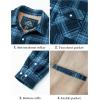 imageMAGCOMSEN Mens Flannel Shirt Fleece Lined Heavyweight Flannel Jacket Cotton Button Up Plaid Shirt Warm Winter CoatGrey Blue