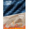 imageMAGCOMSEN Mens Flannel Shirt Fleece Lined Heavyweight Flannel Jacket Cotton Button Up Plaid Shirt Warm Winter CoatGrey Blue