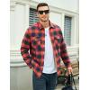 imageMAGCOMSEN Mens Flannel Shirt Fleece Lined Heavyweight Flannel Jacket Cotton Button Up Plaid Shirt Warm Winter CoatOrange