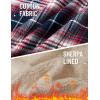 imageMAGCOMSEN Mens Flannel Shirt Fleece Lined Heavyweight Flannel Jacket Cotton Button Up Plaid Shirt Warm Winter CoatRed