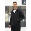 imageMAGCOMSEN Mens Fleece Hoodie Sherpa Jacket Full Zip Warm Fuzzy Windproof Winter Coats Hooded OutwearBlack